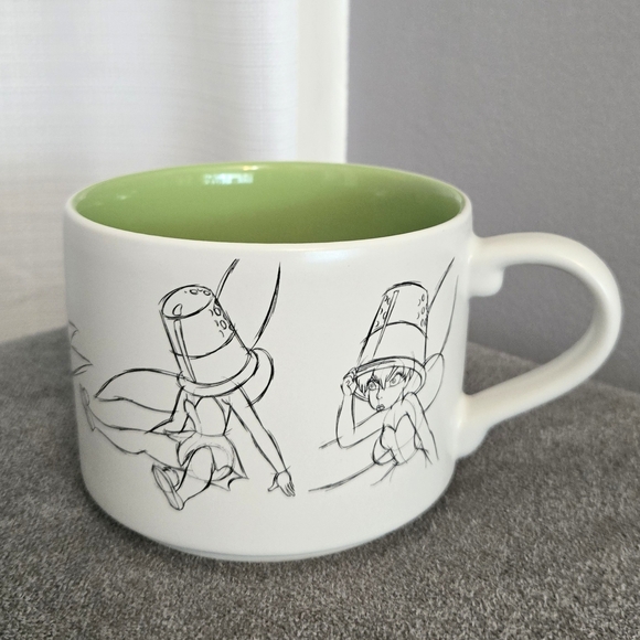 Disney Tinker Bell Coffee Cup Stackable Animation Sketch Mug Peter Pan Fairy - Picture 2 of 8